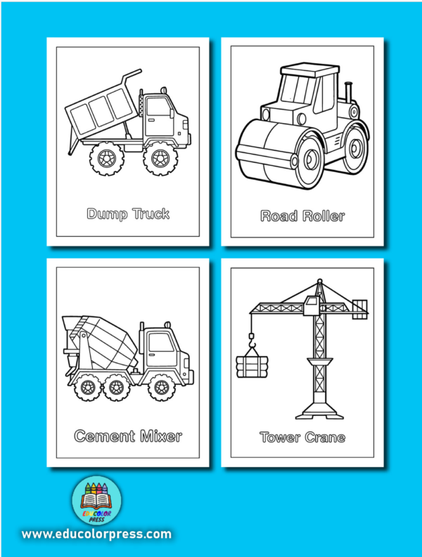 Construction Machinery Coloring and Activity Book - Image 2