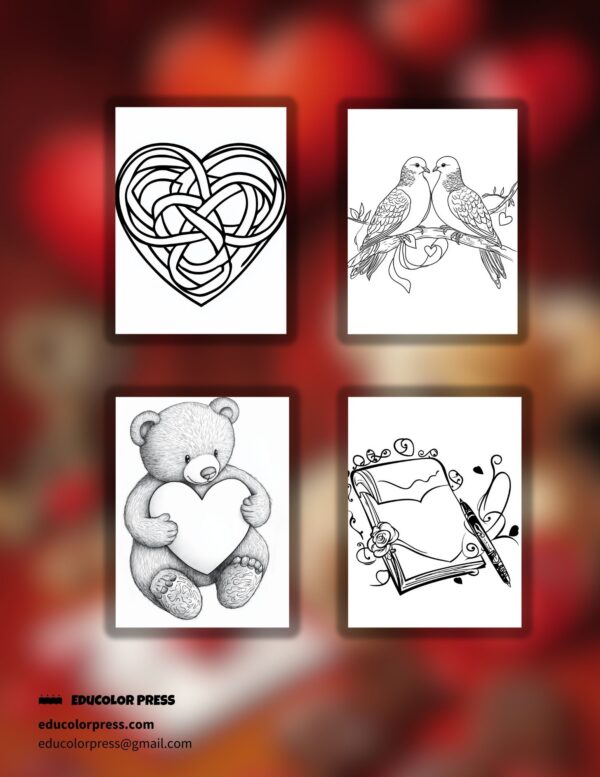 20 Valentine's Day Symbols Coloring and Activity Book - Image 2