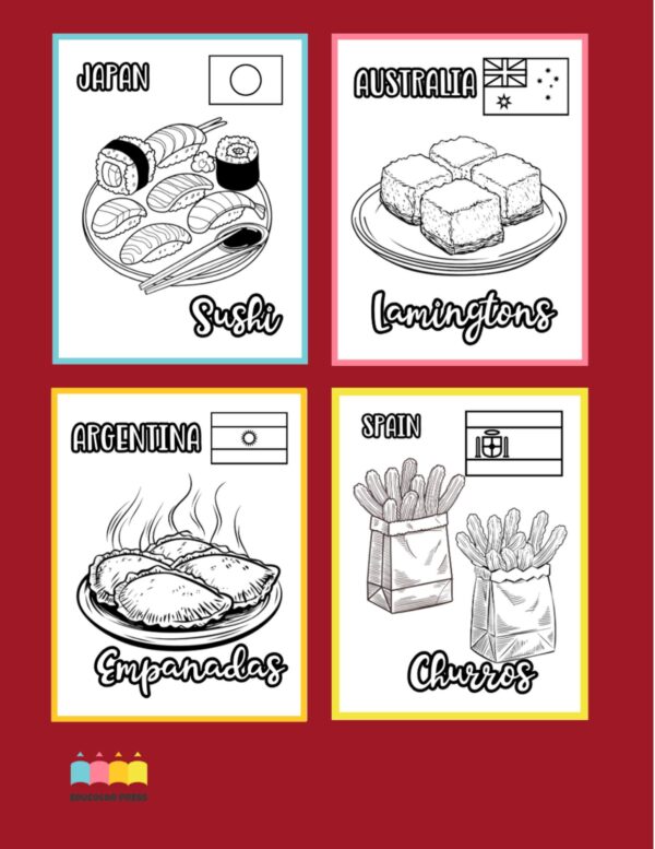 Food Around the World Coloring and Activity Book with Kid-Friendly Recipes - Image 2