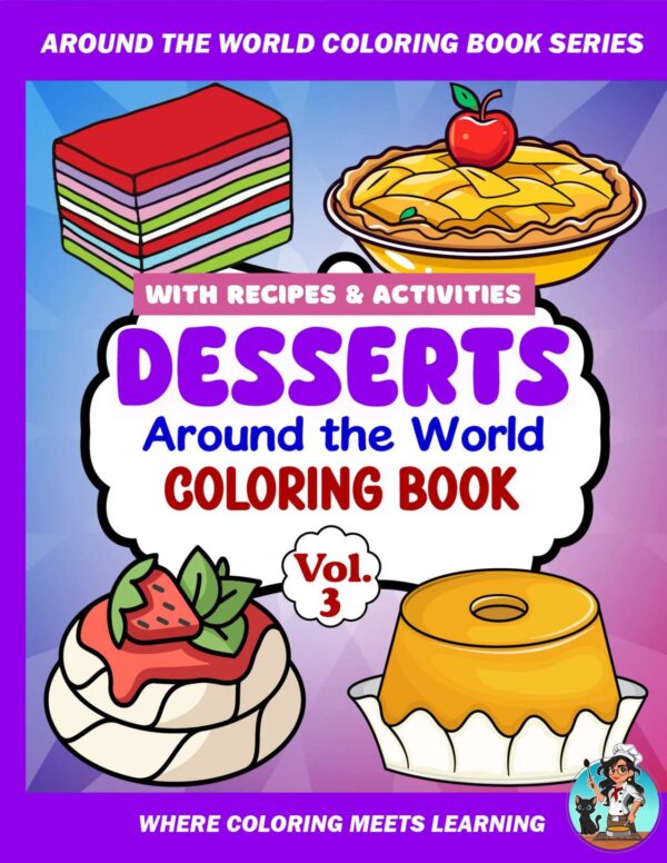 Desserts around the World Coloring and Activity Book Vol. 3