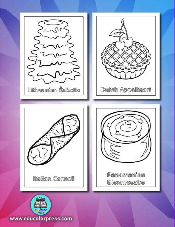 Desserts around the World Coloring and Activity Book Vol. 3 - Image 2