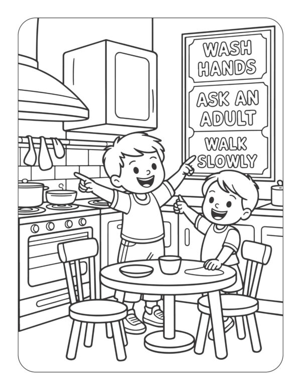 Cook with Care! A Kitchen Safety Coloring and Activity Book - Image 3