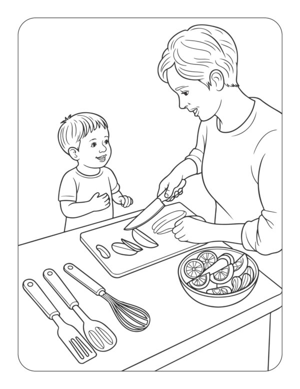 Cook with Care! A Kitchen Safety Coloring and Activity Book - Image 4
