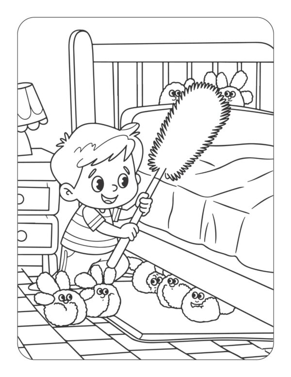 Tidy Time! A Cleaning and Organizing Adventure Coloring and Activity Book - Image 3