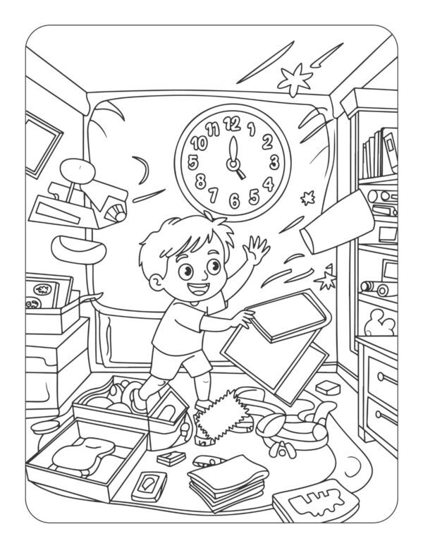 Tidy Time! A Cleaning and Organizing Adventure Coloring and Activity Book - Image 6