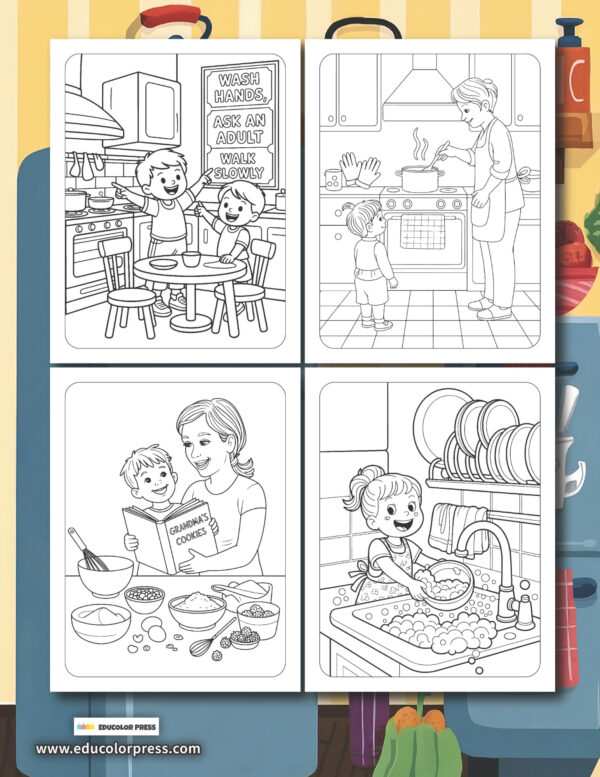 Cook with Care! A Kitchen Safety Coloring and Activity Book - Image 2