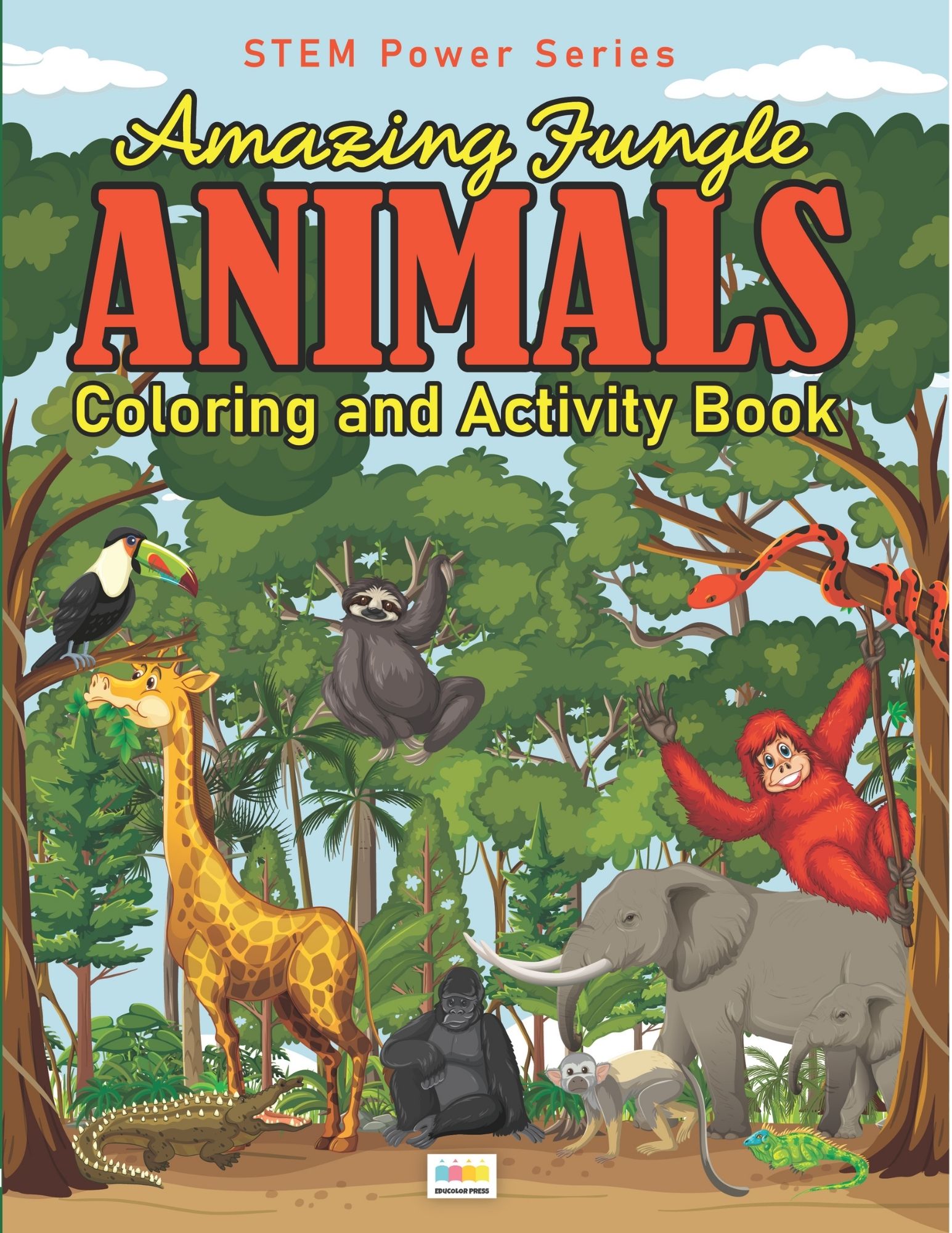 jungle animals activity book cover