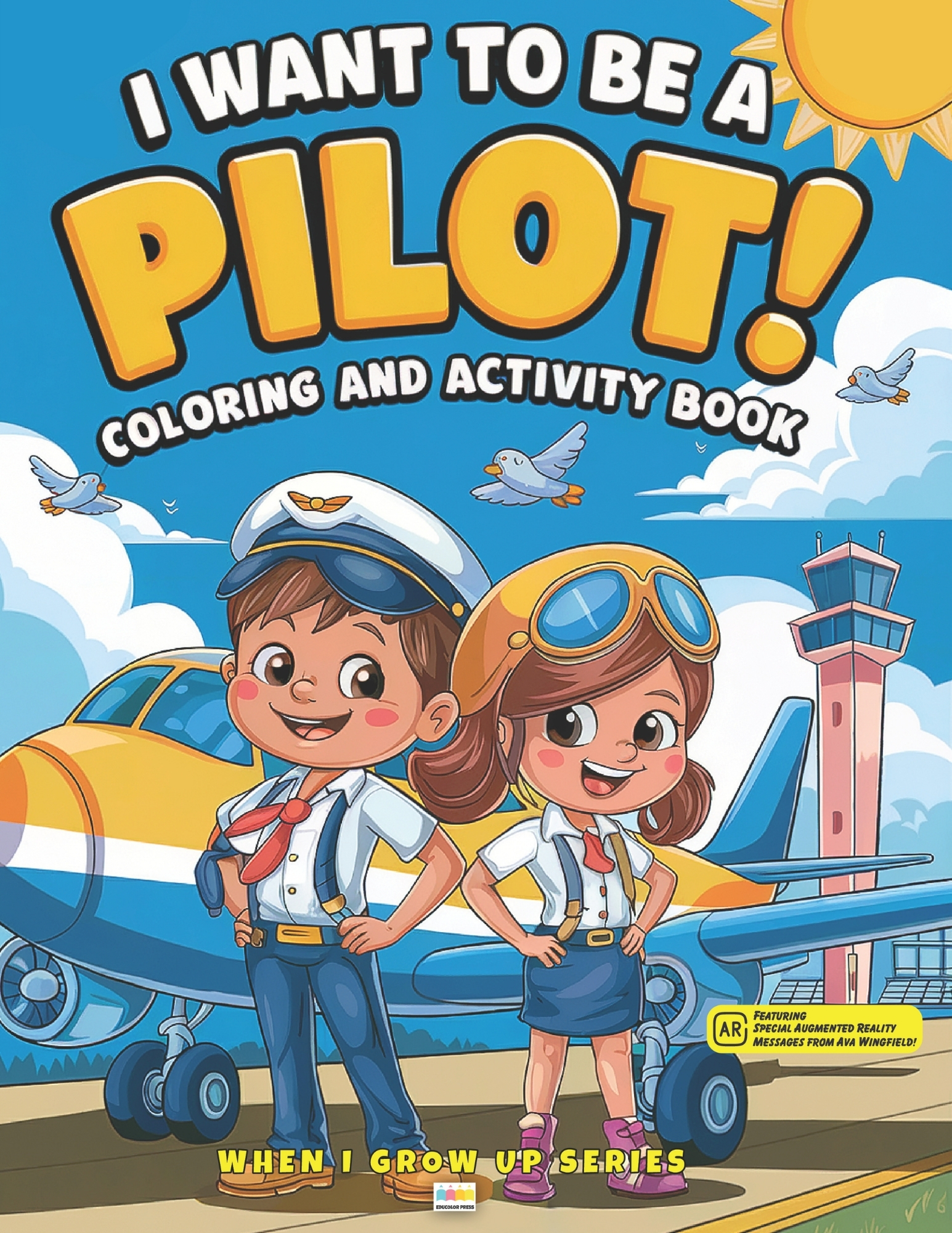 pilot coloring and activity book cover