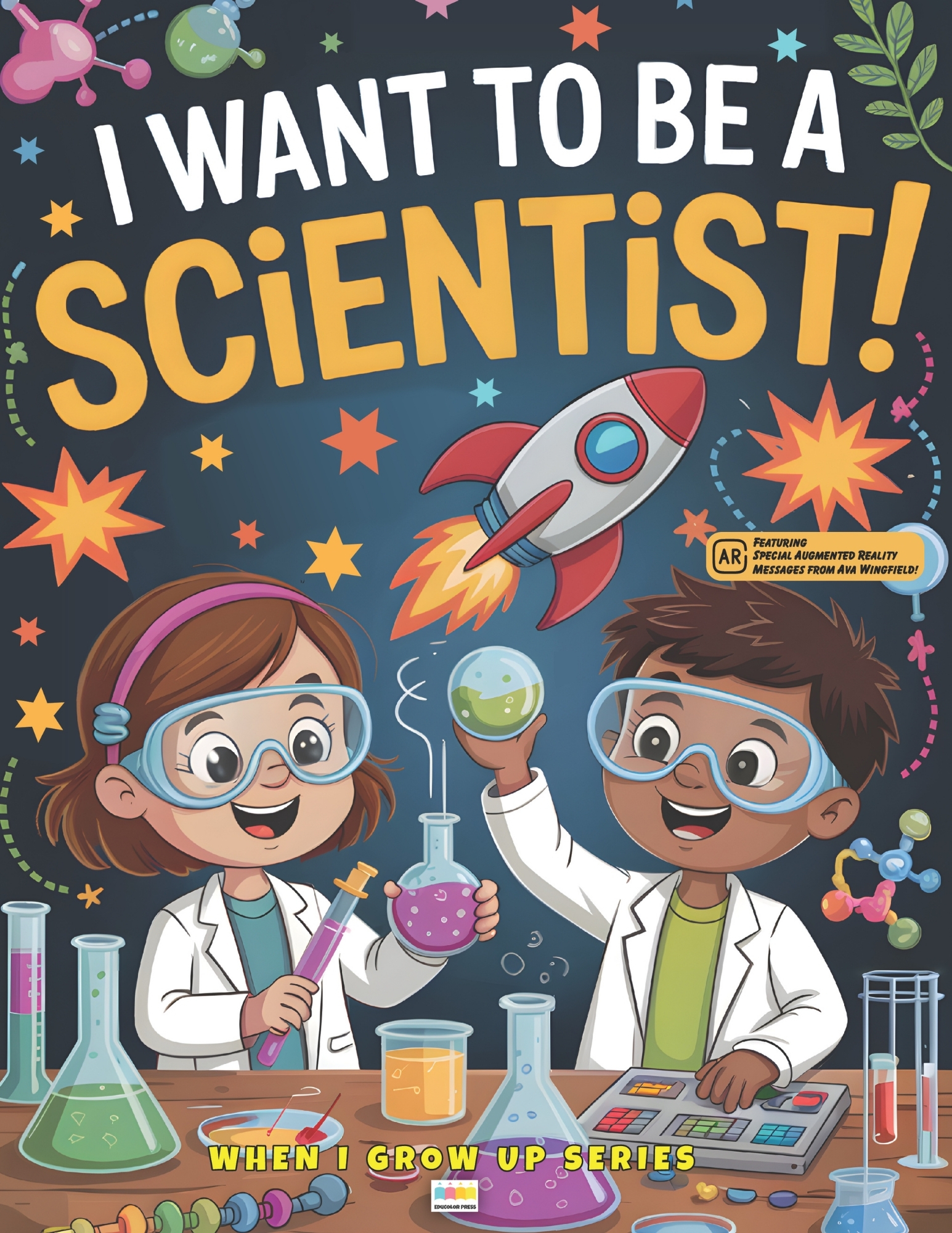 scientist coloring and activity book cover