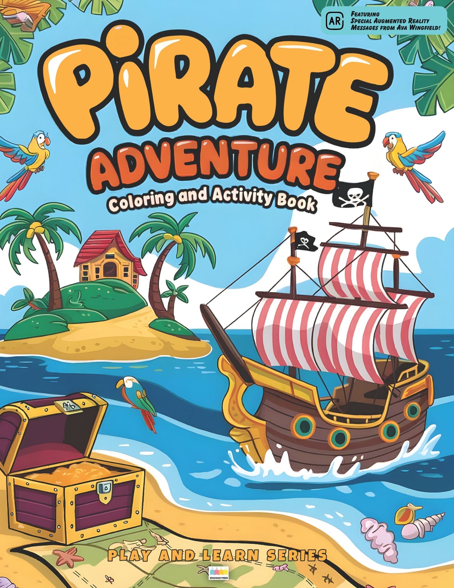 pirate coloring and activity book cover