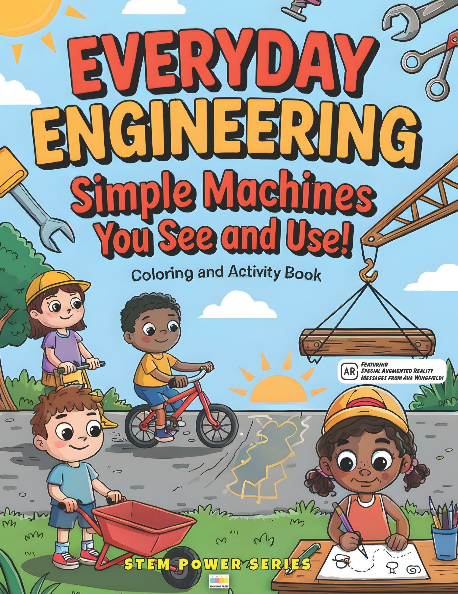 engineering coloring and activity book cover