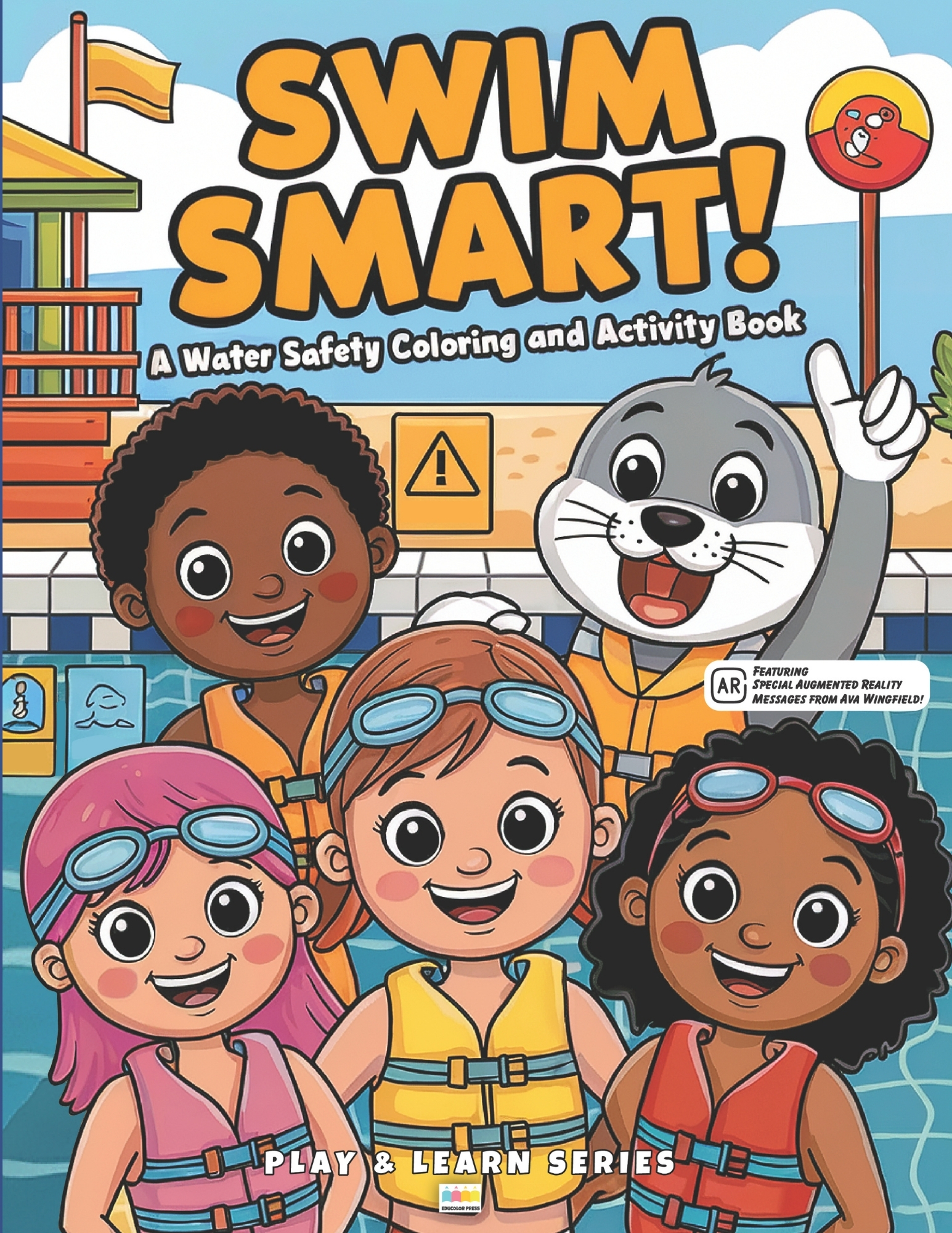 water safety coloring and activity book cover
