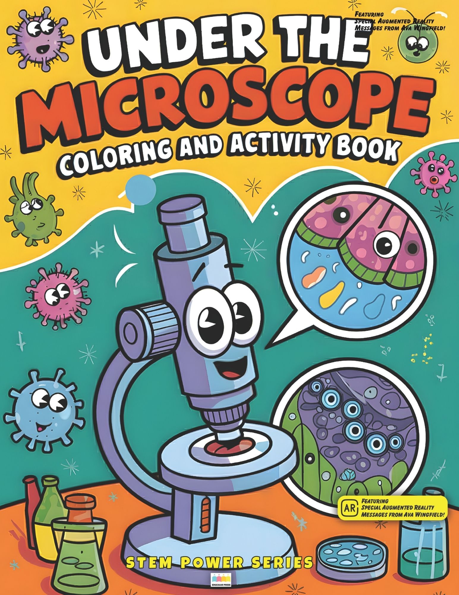 microscope coloring and activity book cover